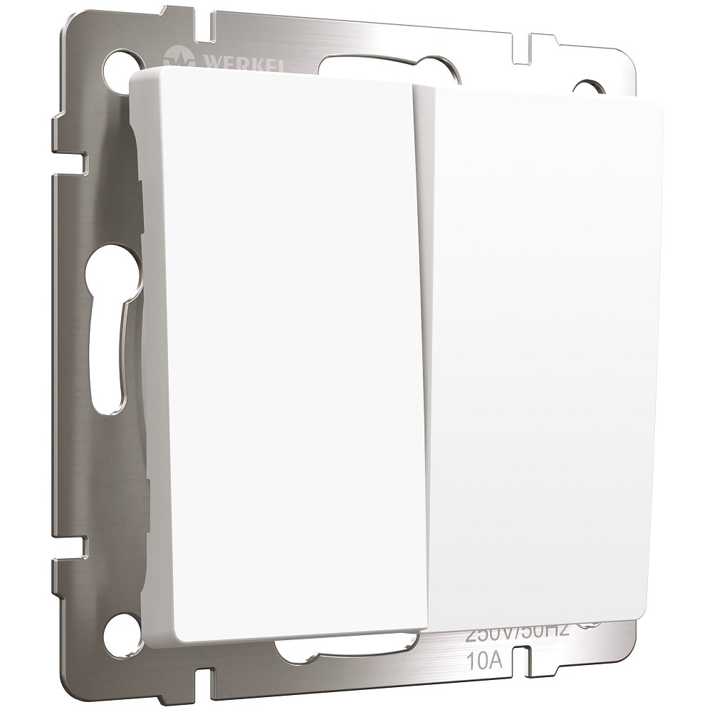 Выключатель Werkel двухклавишный встраиваемый белый матовый (a059271)