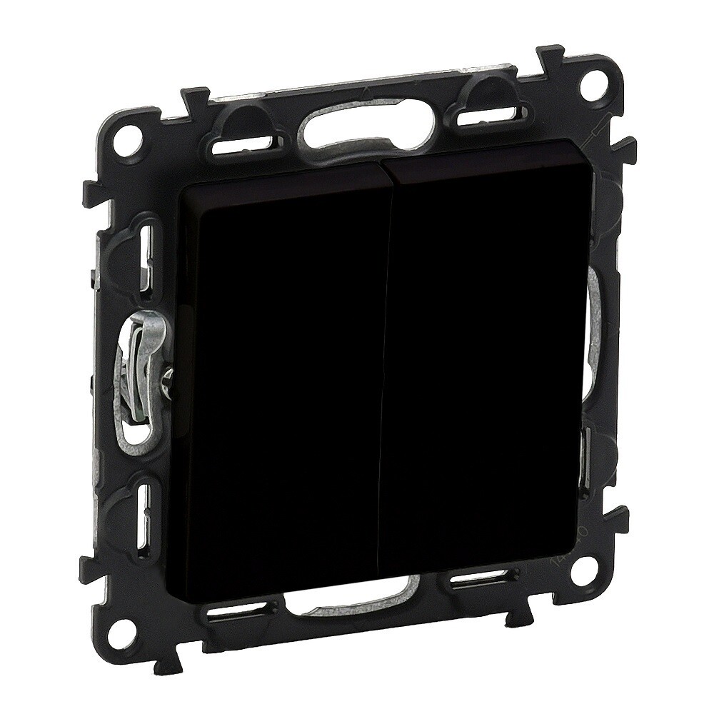 Выключатель Legrand Valena Life двухклавишный встраиваемый антрацит (756305)